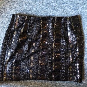 Express: Sparkly Black Mini Skirt